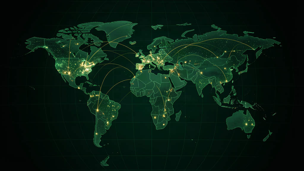 Global investor network — connected partners across continents